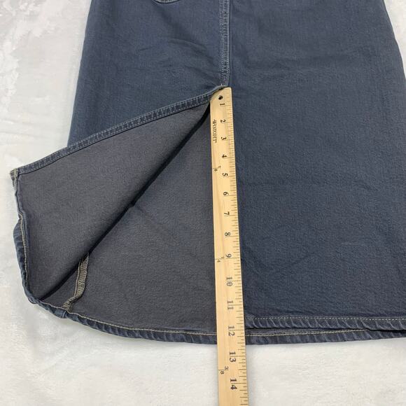 NWT Universal Thread Denim Midi Skirt 00 High Rise Dark Wash 25" Waist Back Slit - Picture 8 of 10